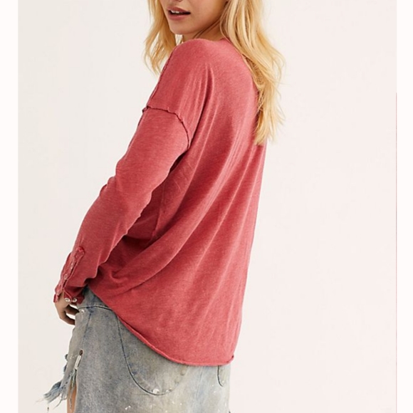 NWT Free People Sienna Snap Long Sleeve Top - Picture 3 of 8